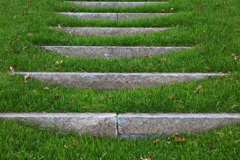 Reclaimed granite staircase